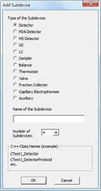 Add Subdevice window