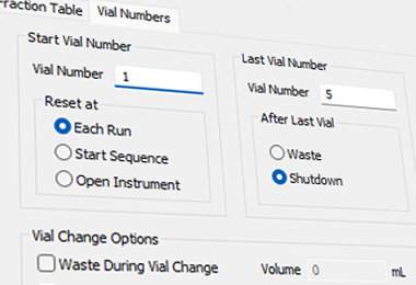 Method Setup - Vial Numbers