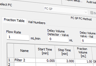 Method Setup - Fraction Table