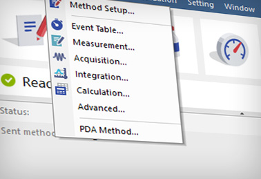 PDA Extension will add new features to the standard Clarity interface. Any Instrument within Clarity station can use the PDA Extension. The new PDA Method tab will be acessible from the Instrument window in the same way like all standard parts of the template method.