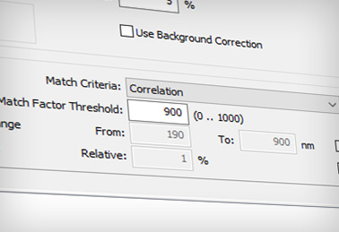 The Clarity PDA method includes an option for Spectral Library Search and Peak Purity analysis.