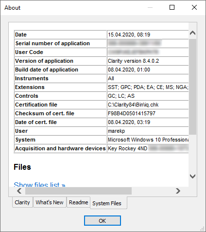 About - System Files